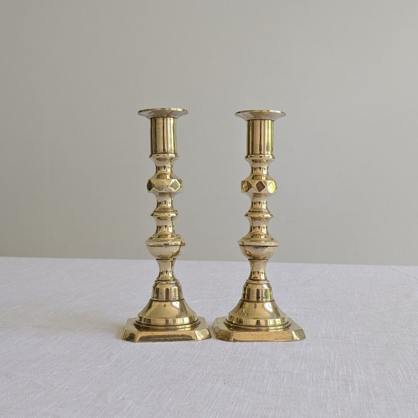 Brass Diamond Candlesticks