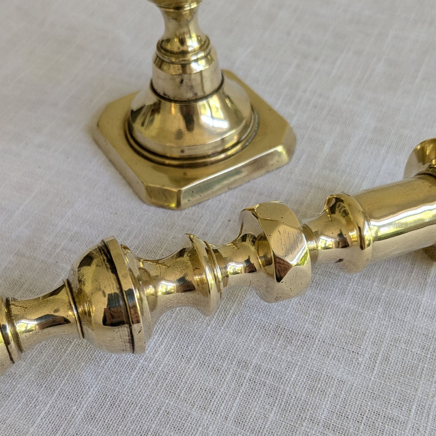 Brass Diamond Candlesticks