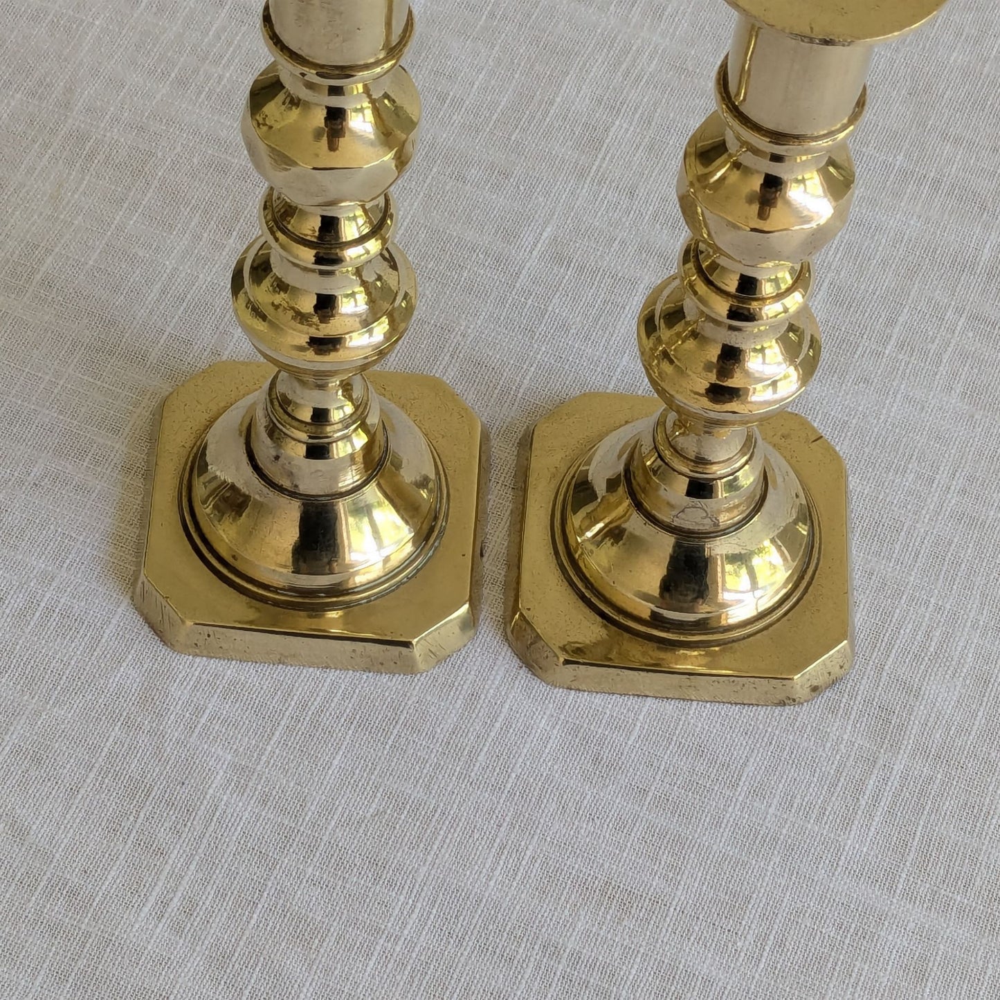 Brass Diamond Candlesticks