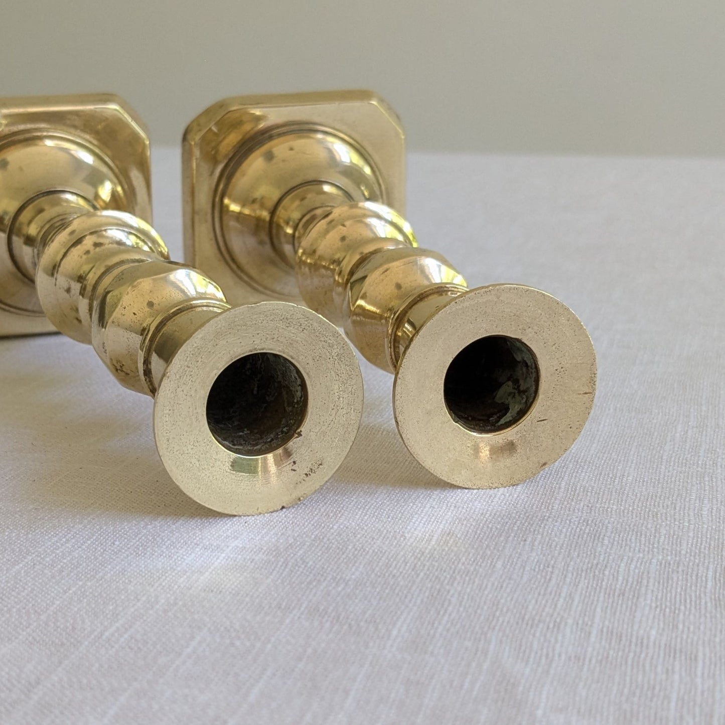 Brass Diamond Candlesticks