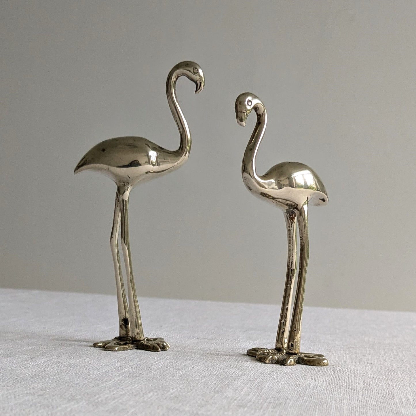 Brass Flamingos