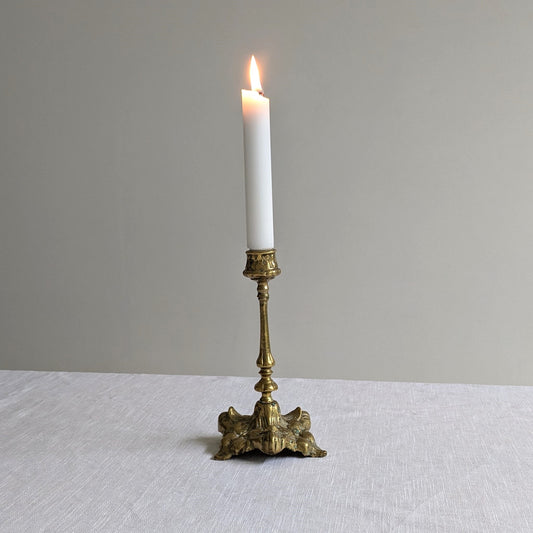 Brass Leaf Base Candlestick