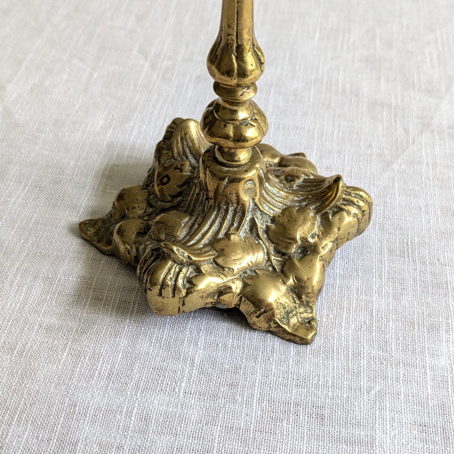 Brass Leaf Base Candlestick