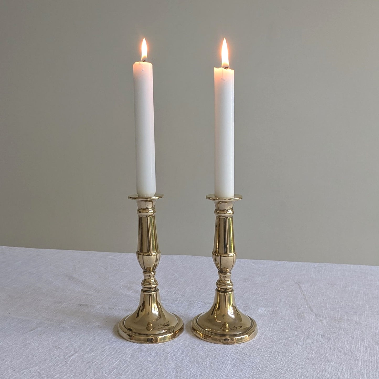 Oval Brass Candlesticks