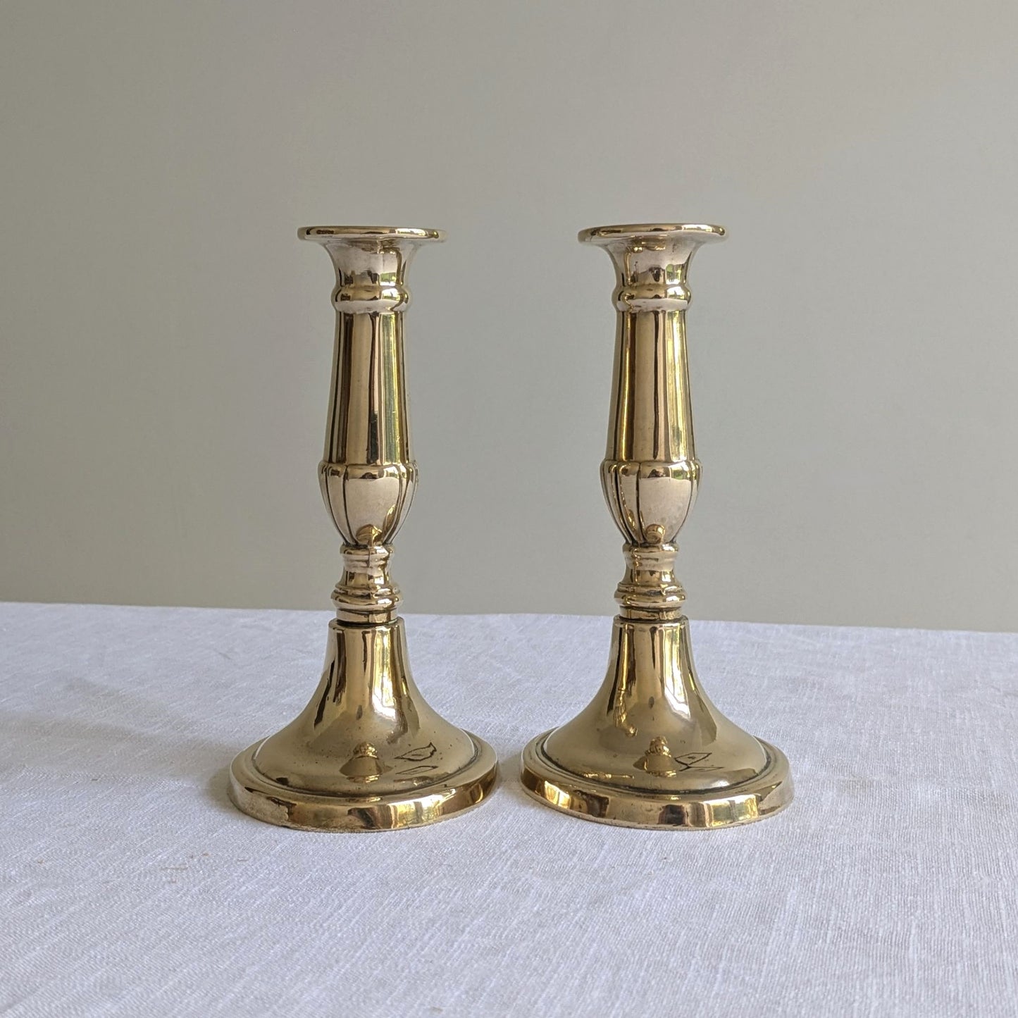 Oval Brass Candlesticks