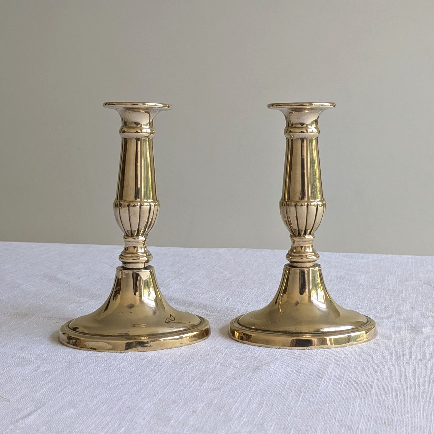 Oval Brass Candlesticks