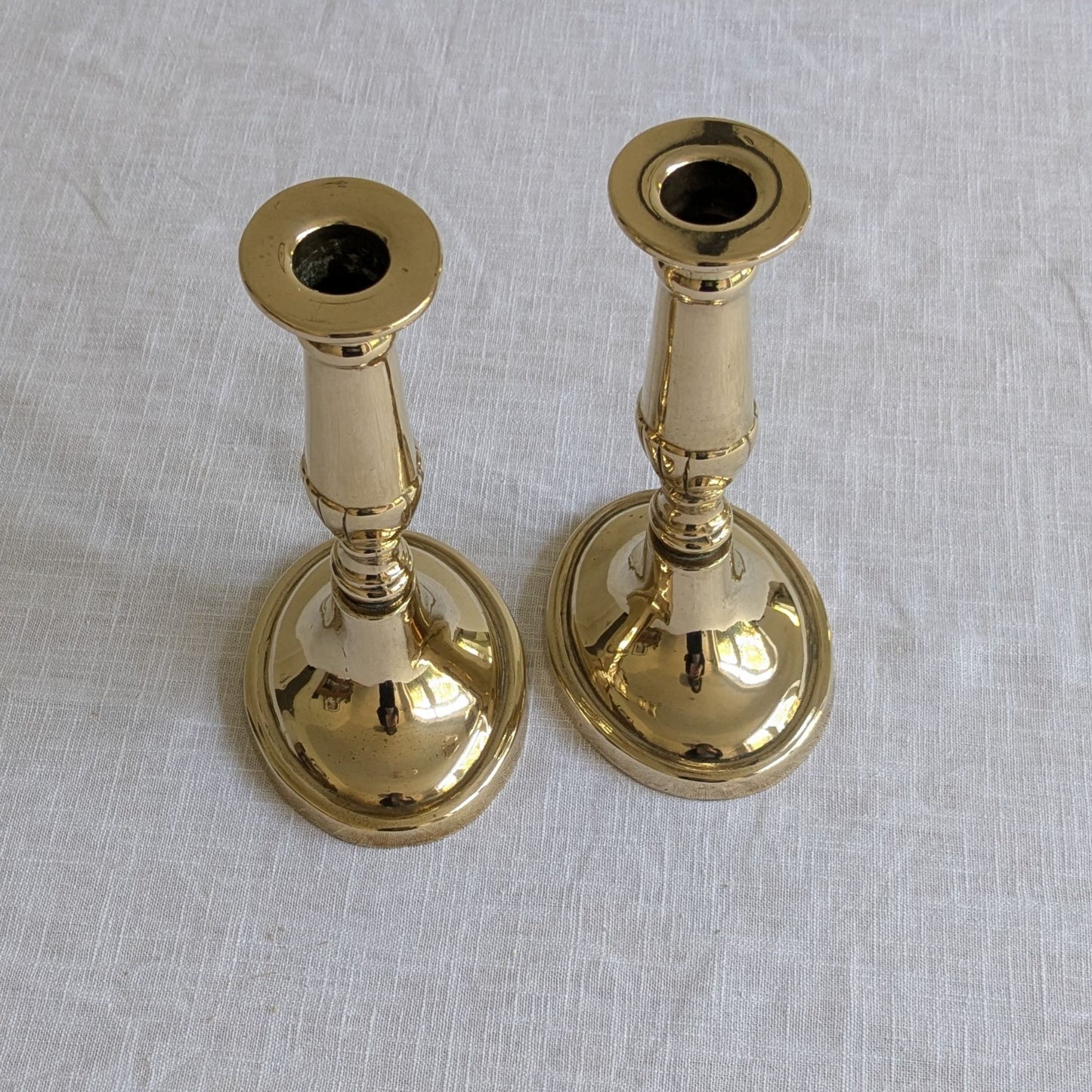 Oval Brass Candlesticks