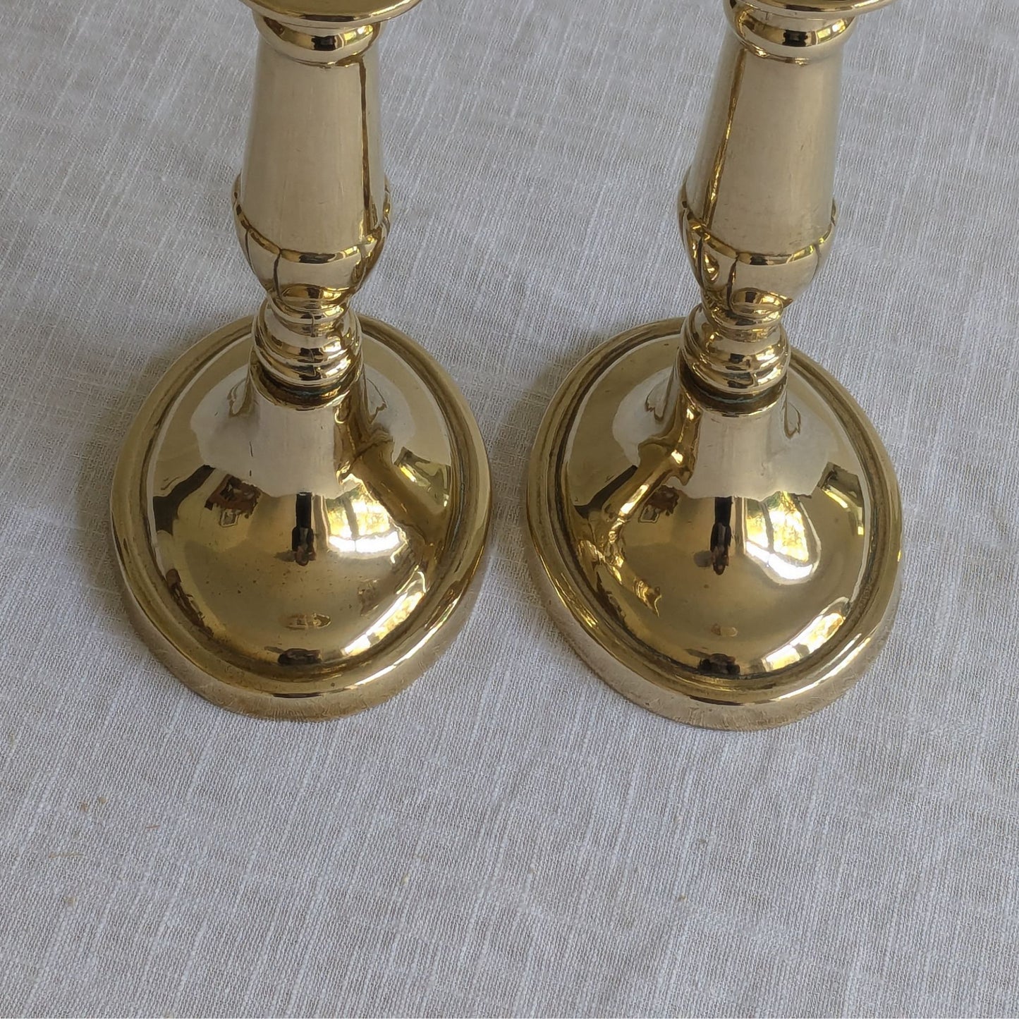 Oval Brass Candlesticks