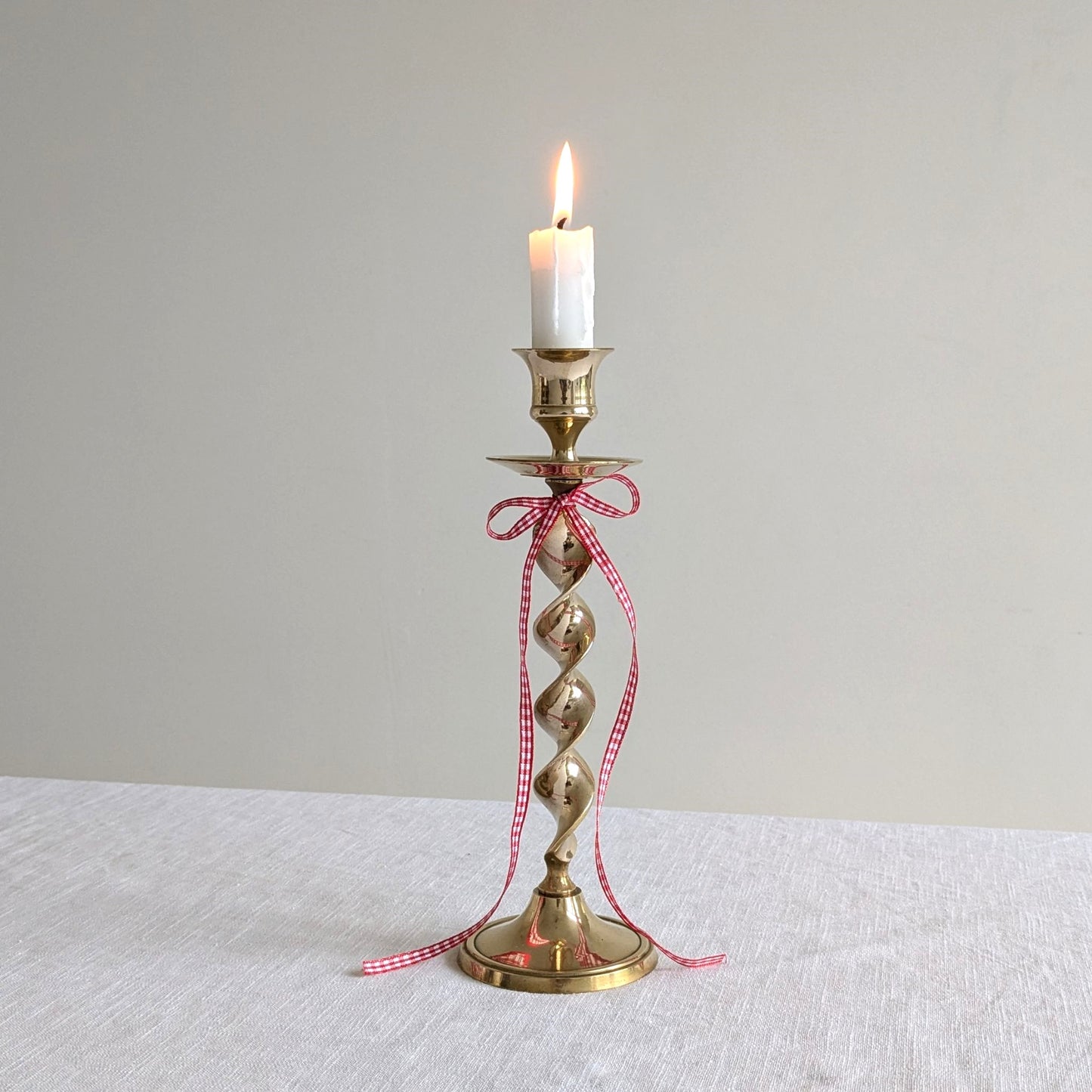 Brass Ribbon Candlestick