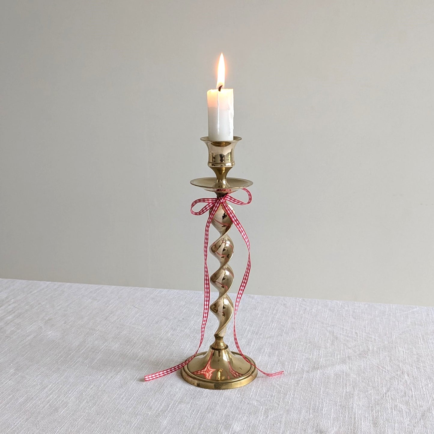 Brass Ribbon Candlestick