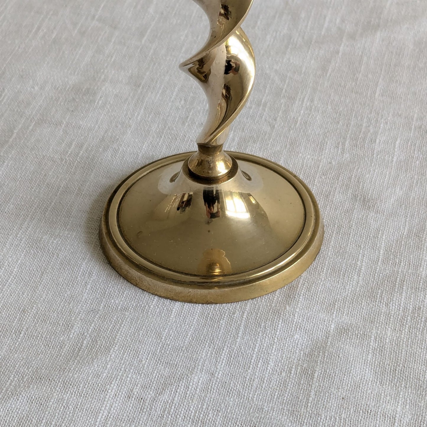 Brass Ribbon Candlestick