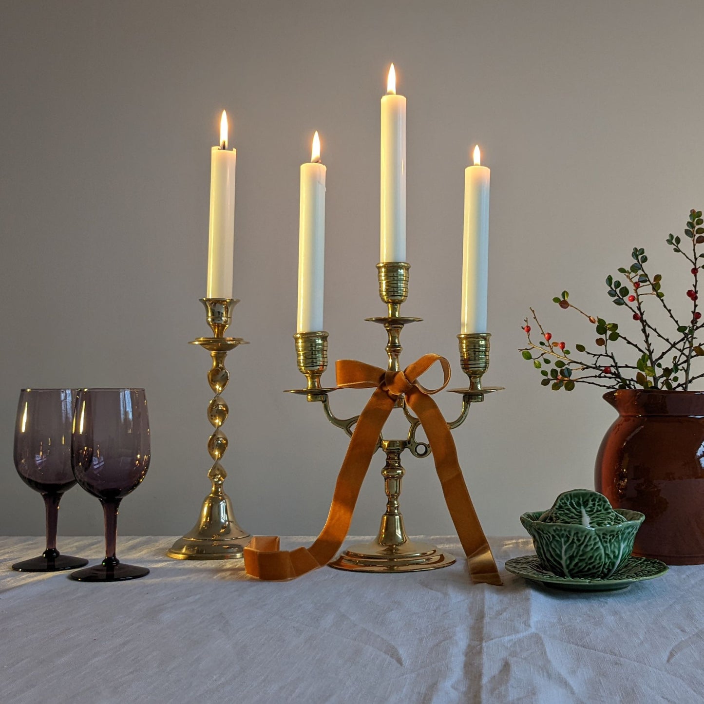 Ribbon Twist Candlesticks