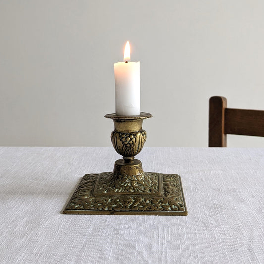 Ornate Antique Brass Candle Holder