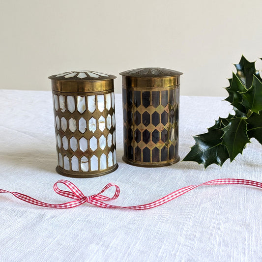 Mother of Pearl & Brass Jars