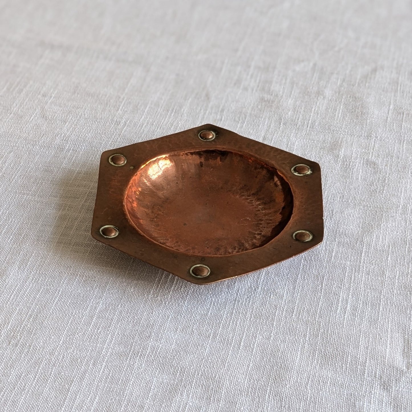 Arts & Crafts Punched Copper Dish