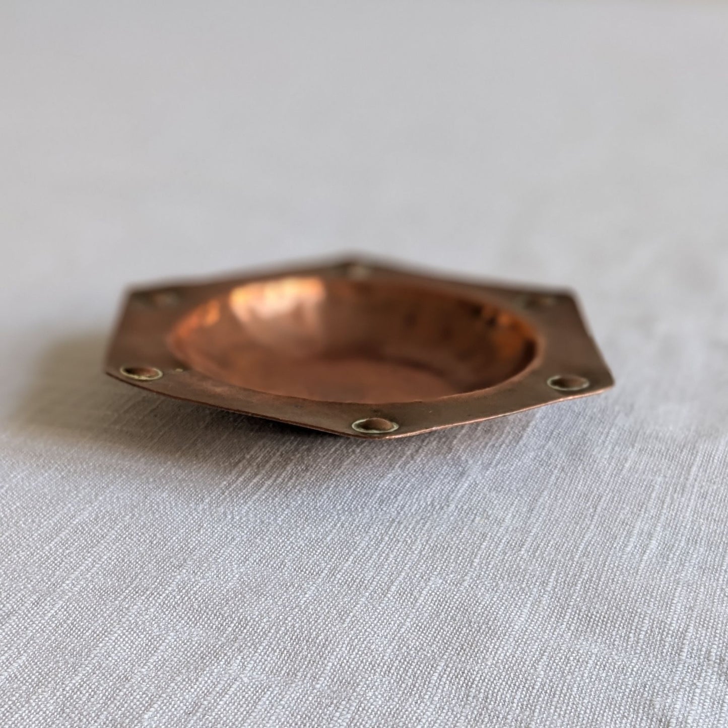 Arts & Crafts Punched Copper Dish