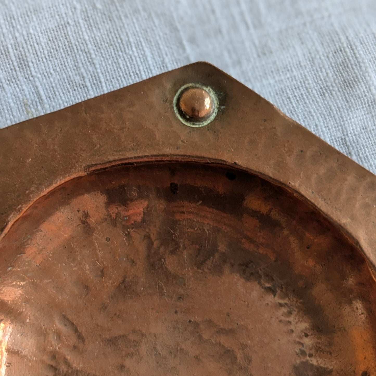 Arts & Crafts Punched Copper Dish