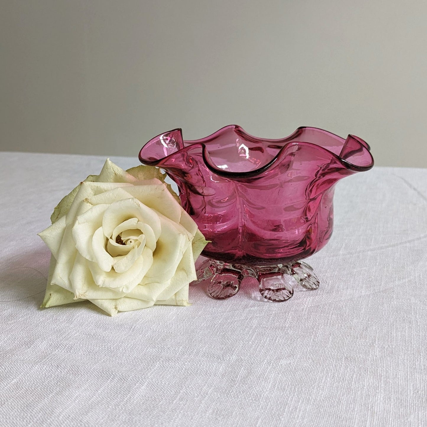 Antique Cranberry Bowl