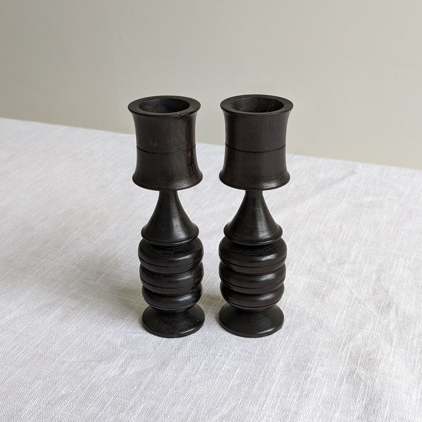 Sculptural Wood Candlesticks