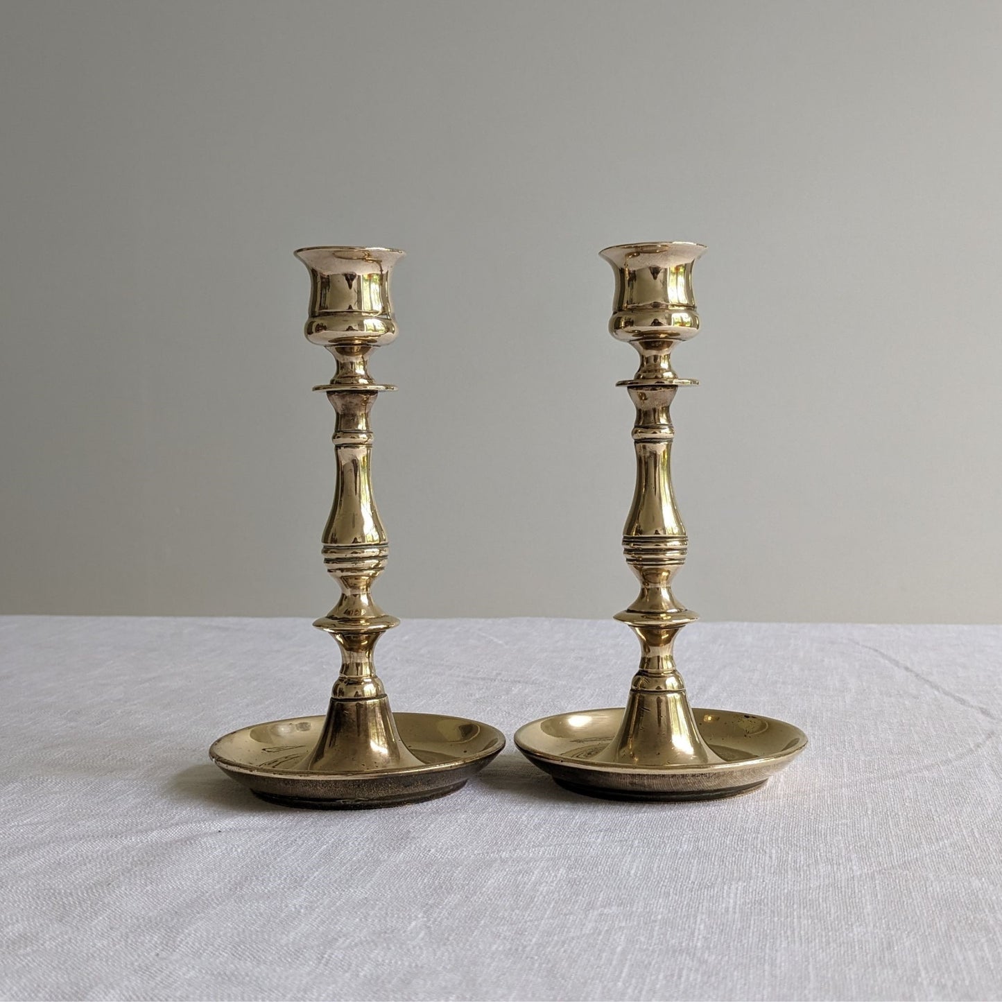 English Brass Candlesticks