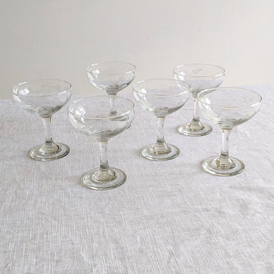 Floral Etched Coupes