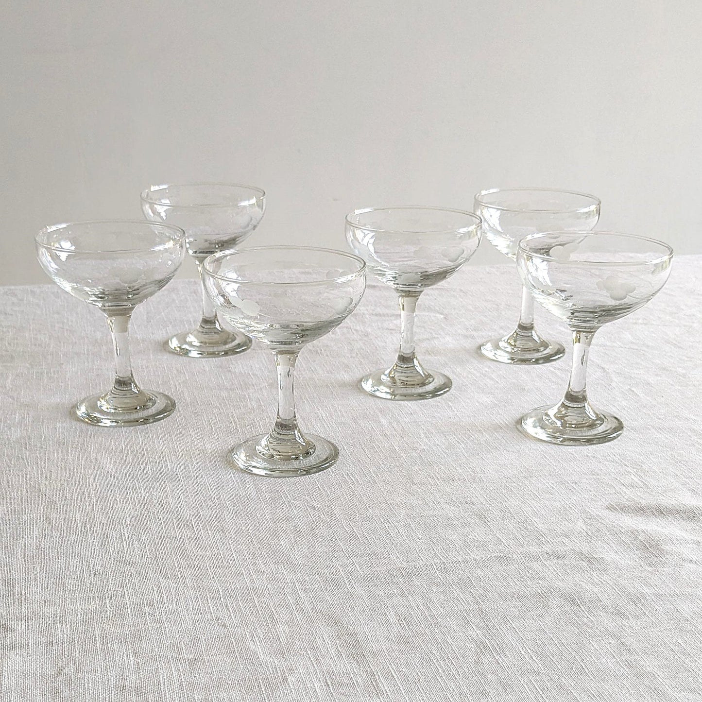 Floral Etched Coupes