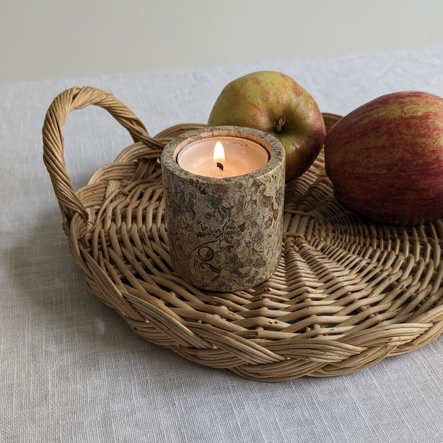 Fossil Stone Tealight Holder