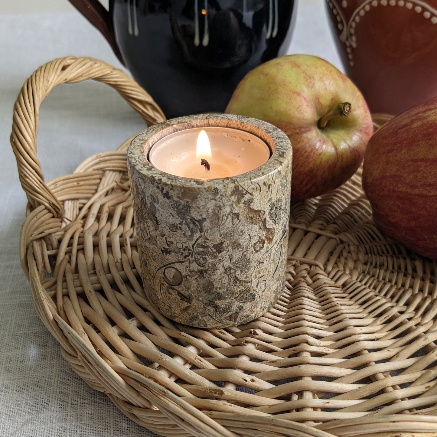 Fossil Stone Tealight Holder