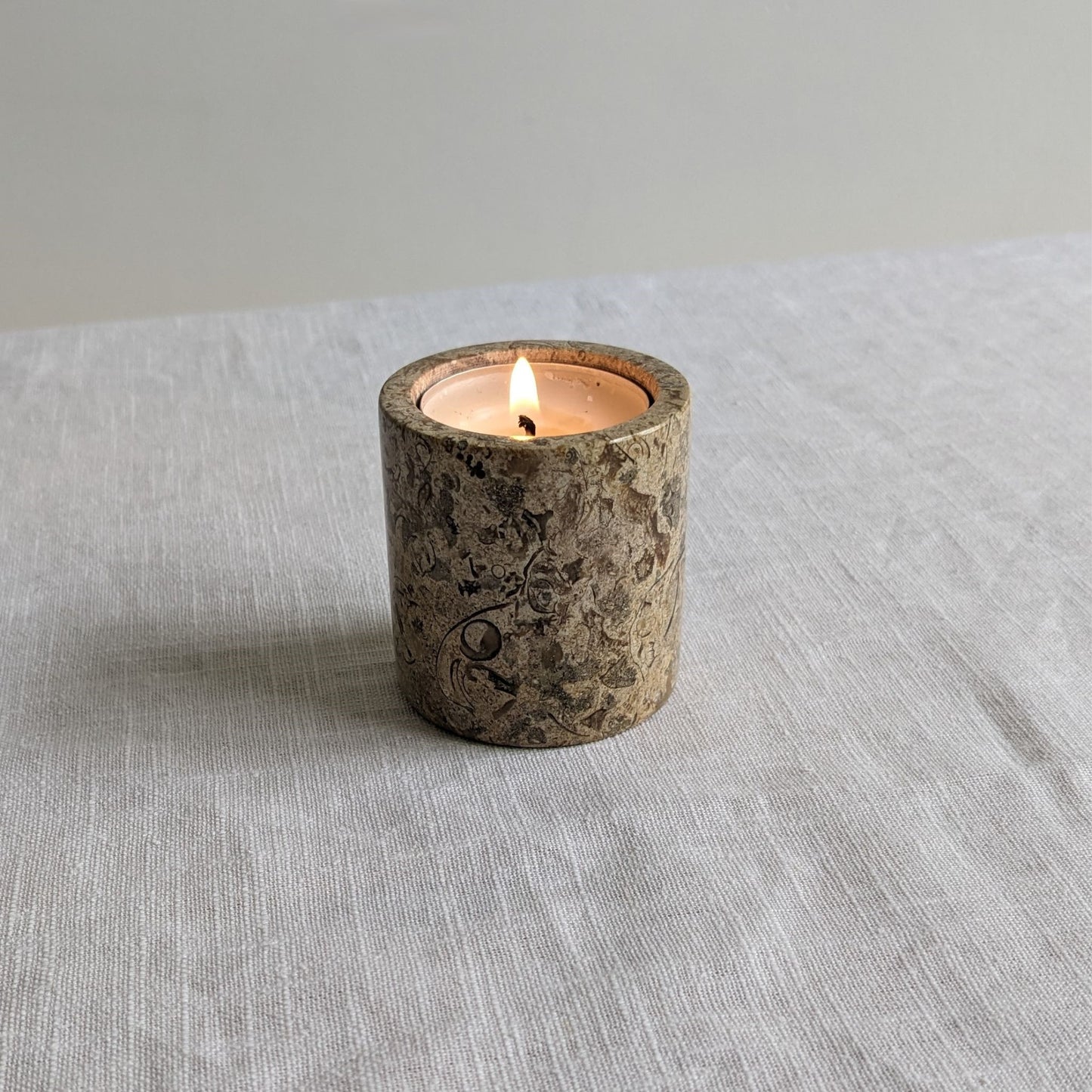 Fossil Stone Tealight Holder