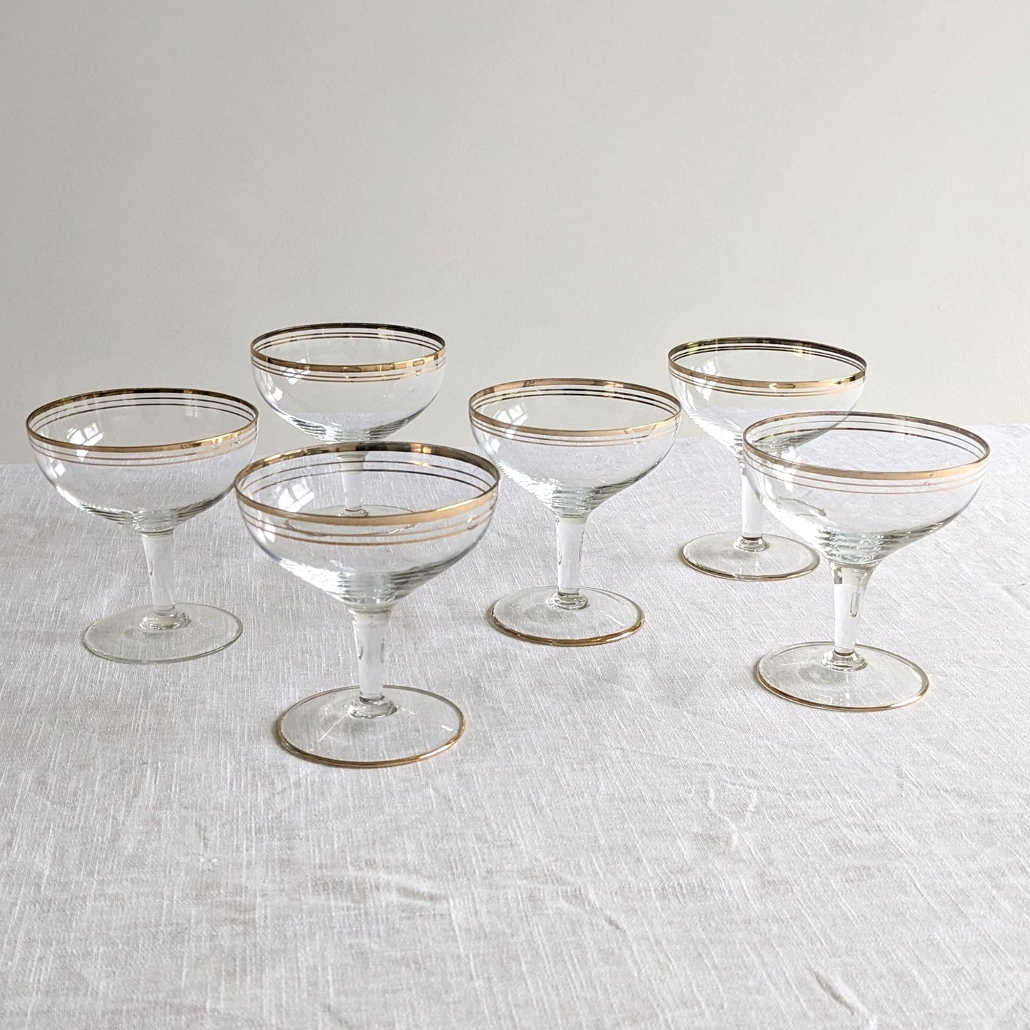 Gold Band Champagne Coupes