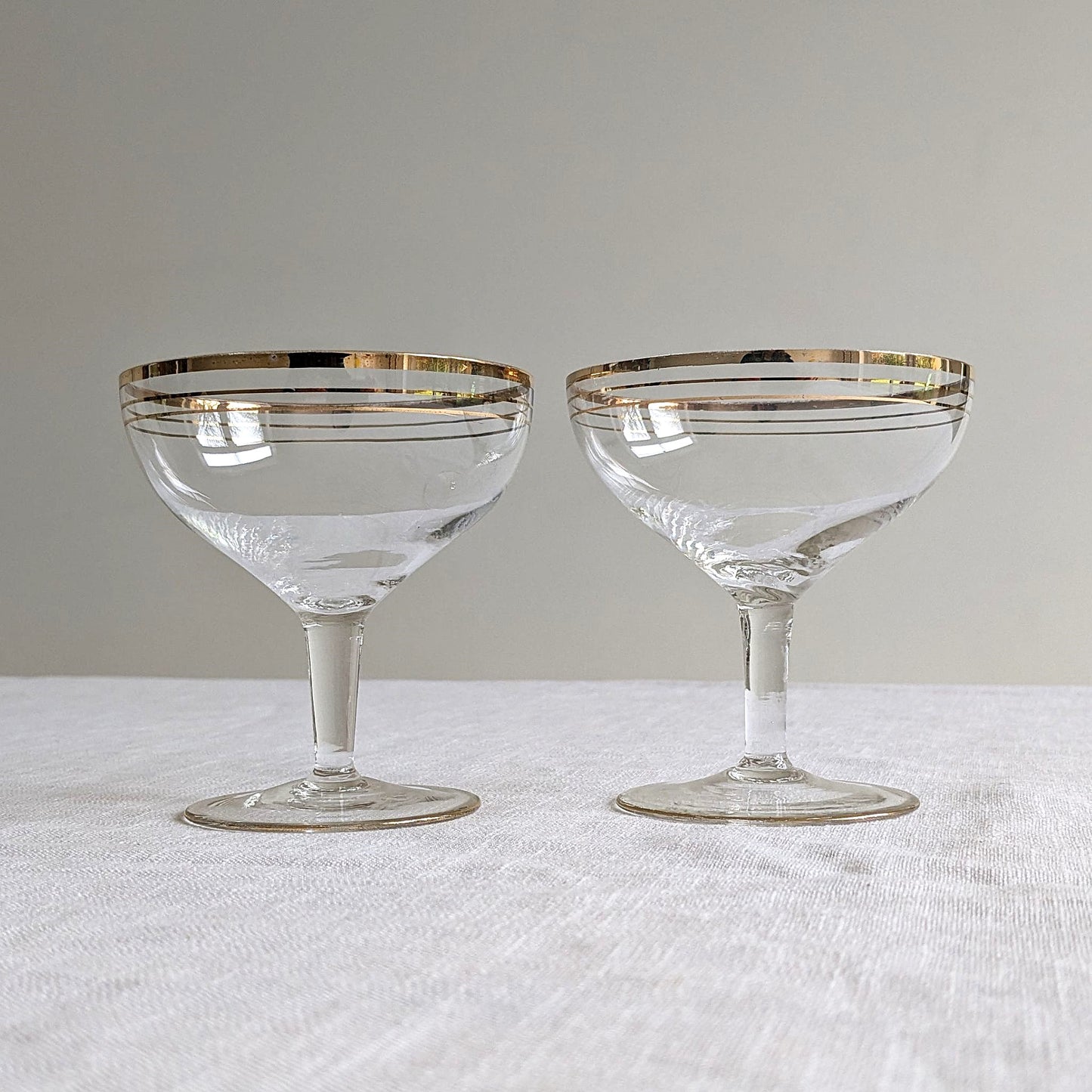 Gold Band Champagne Coupes