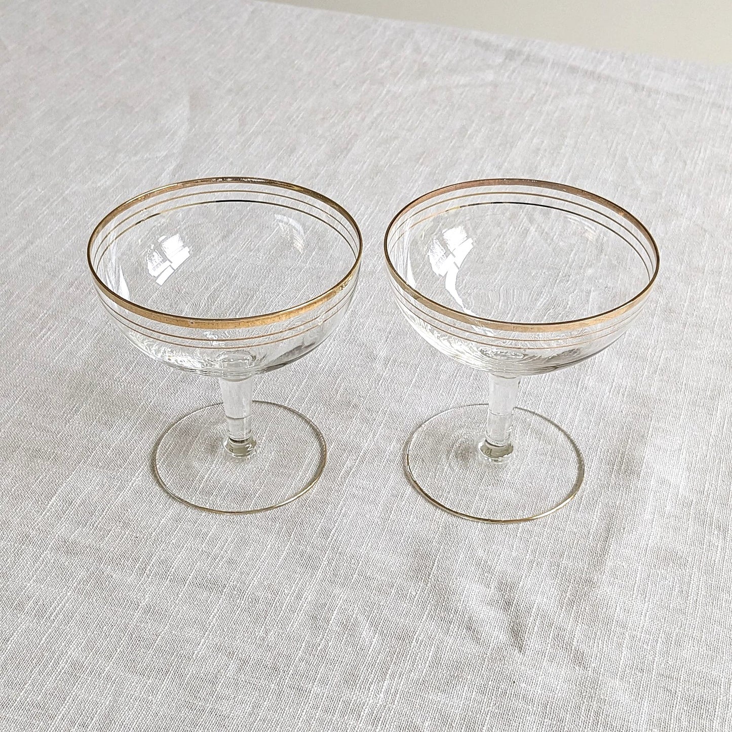 Gold Band Champagne Coupes