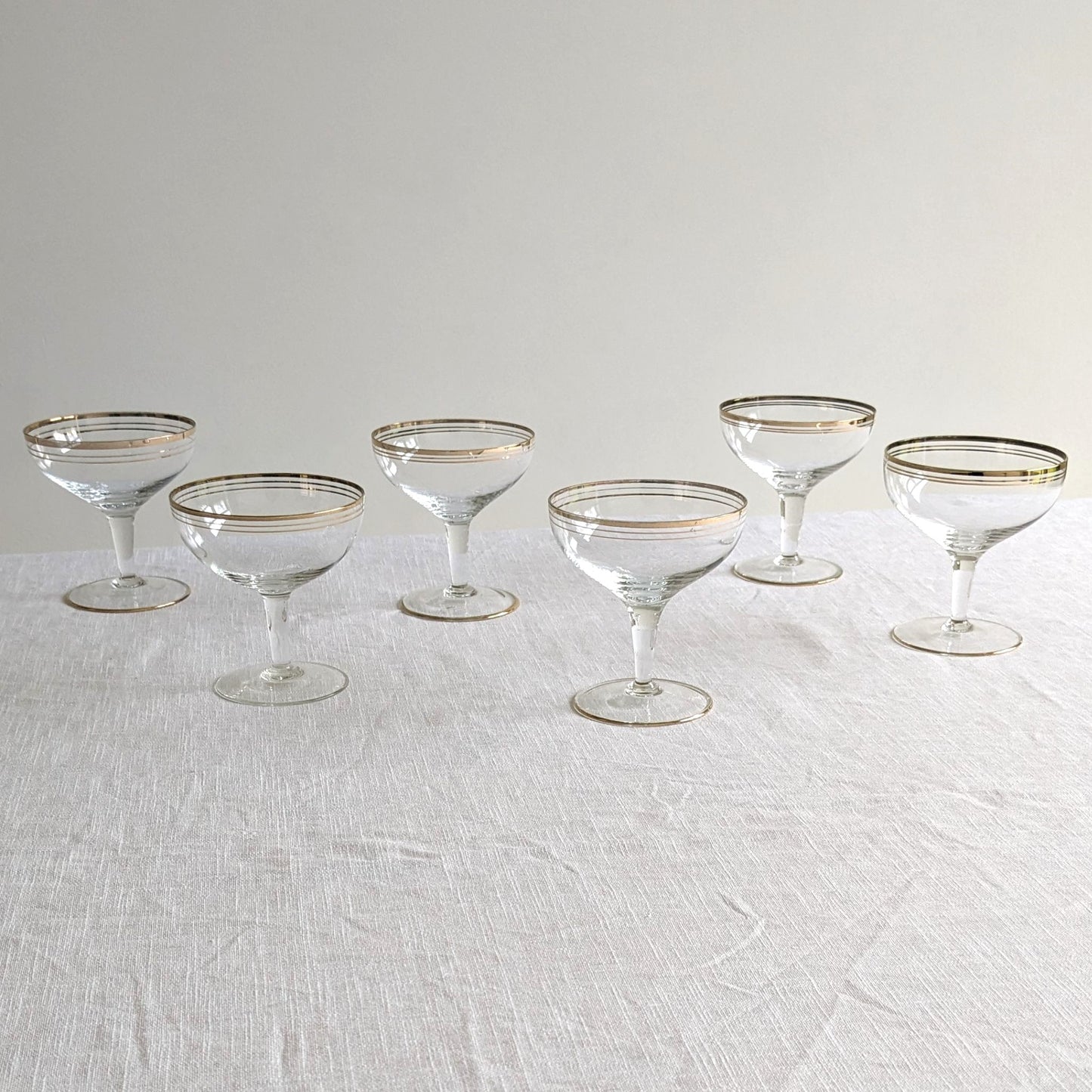 Gold Band Champagne Coupes