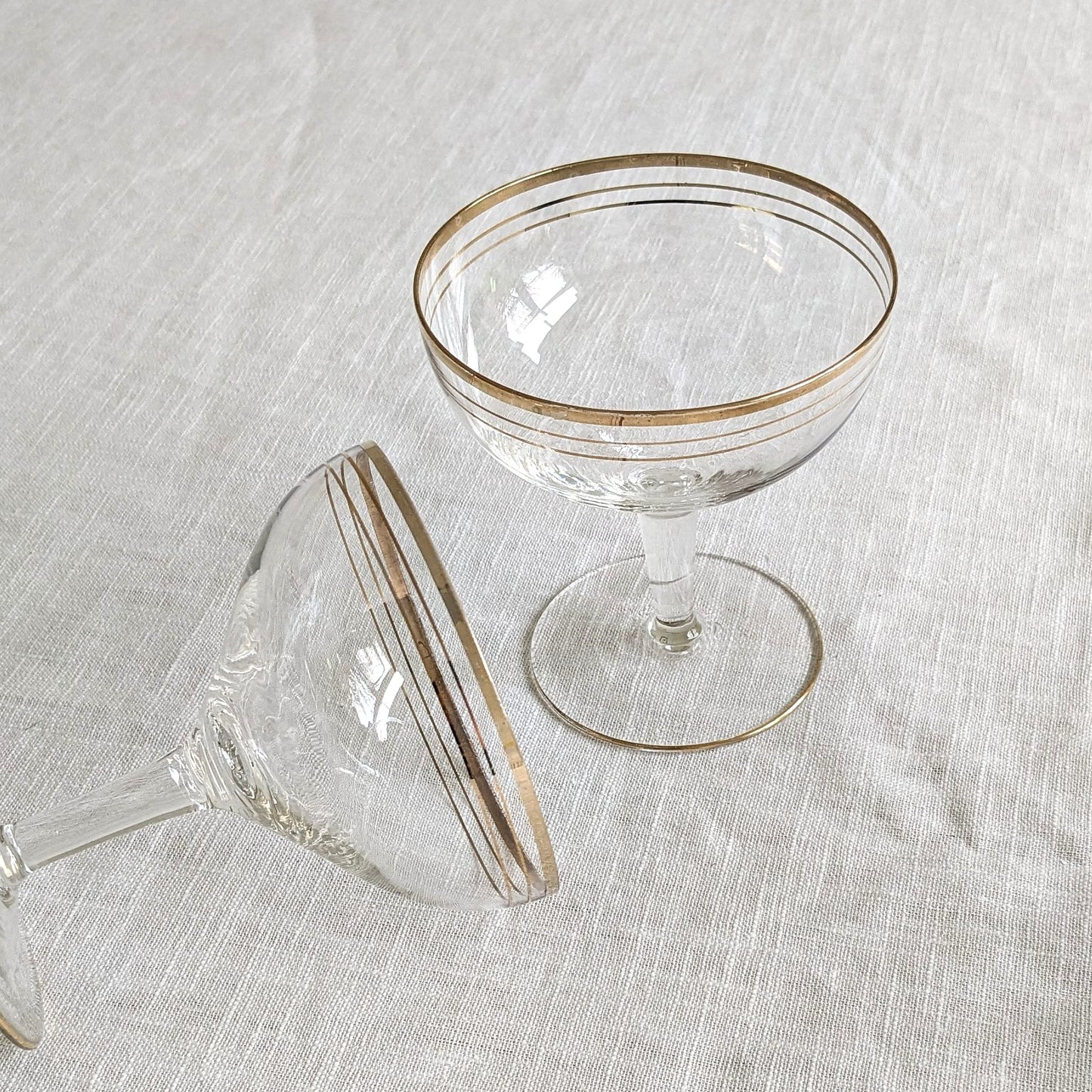 Gold Band Champagne Coupes