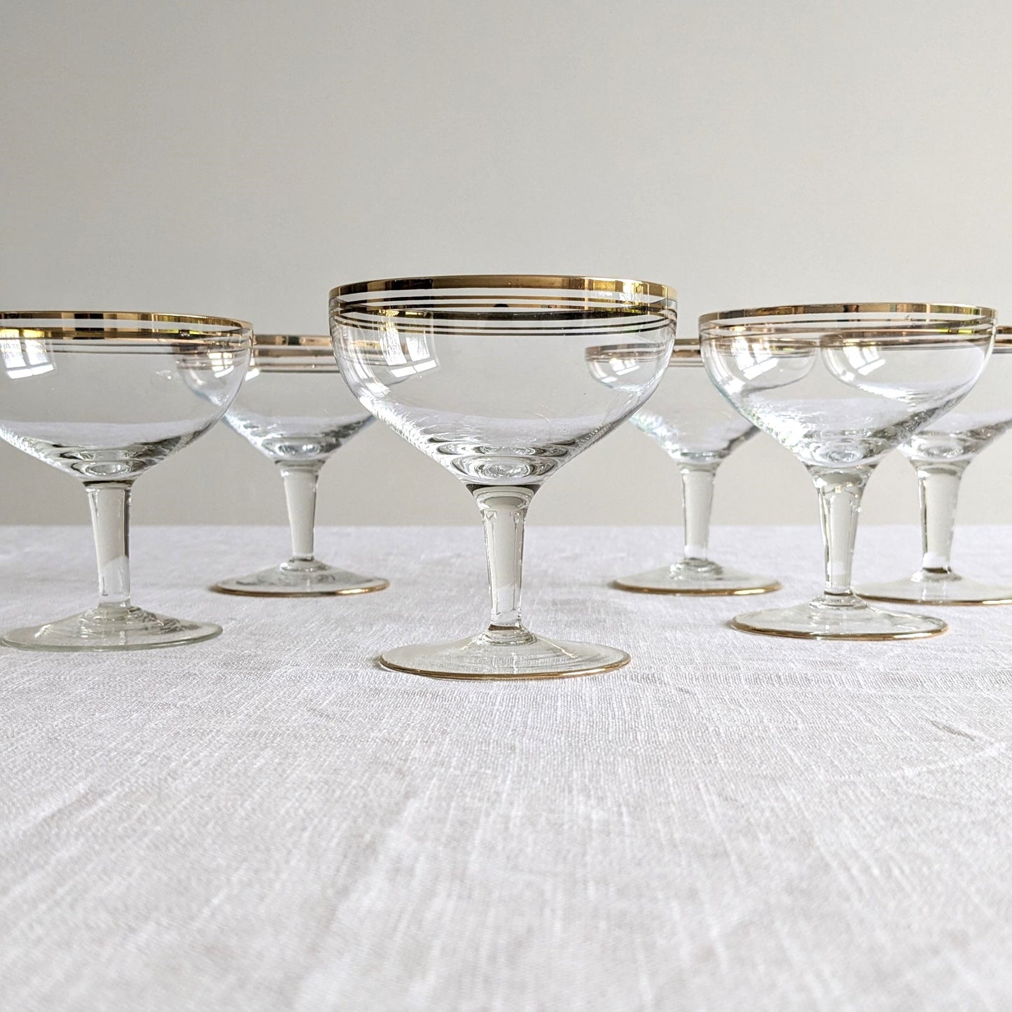 Gold Band Champagne Coupes