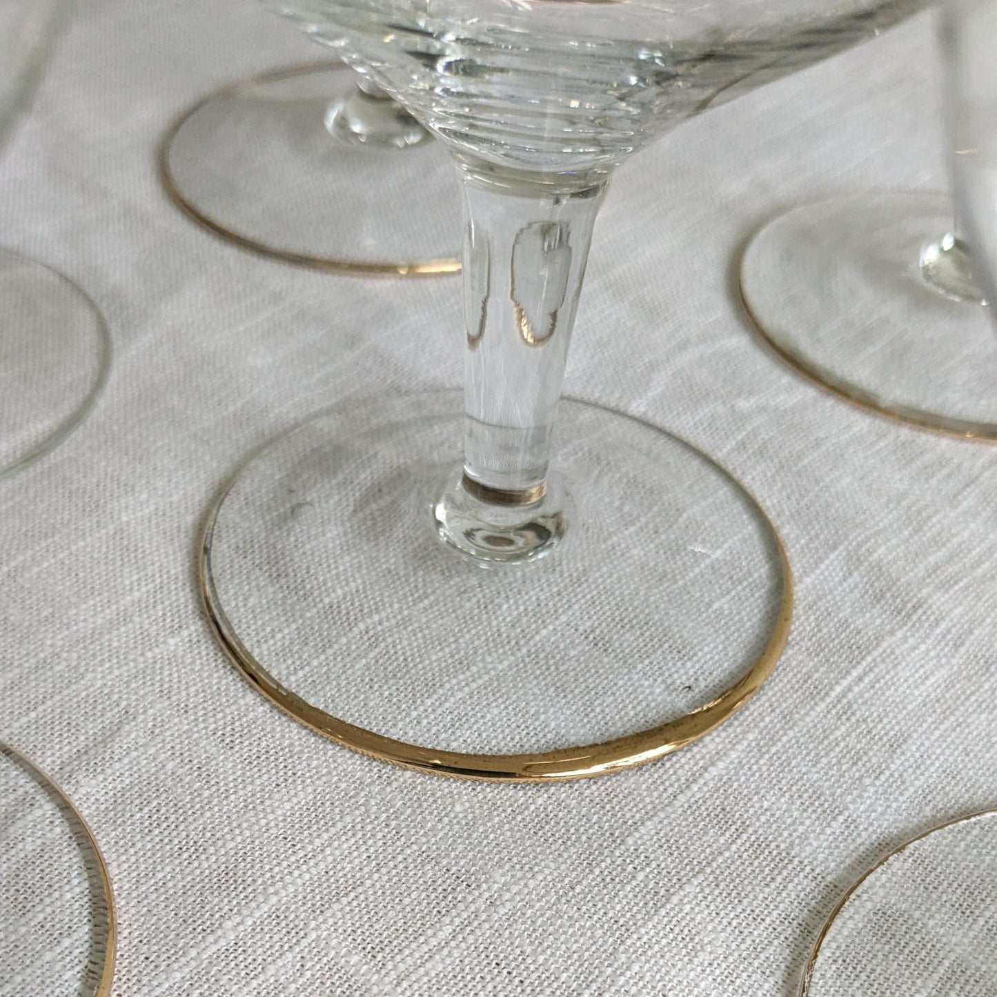 Gold Band Champagne Coupes