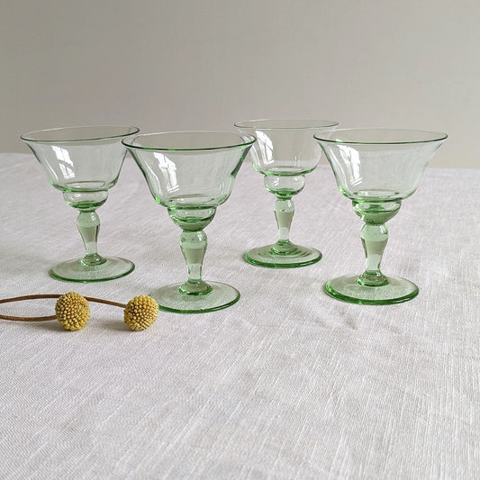 Tiny Green Liqueur Glasses