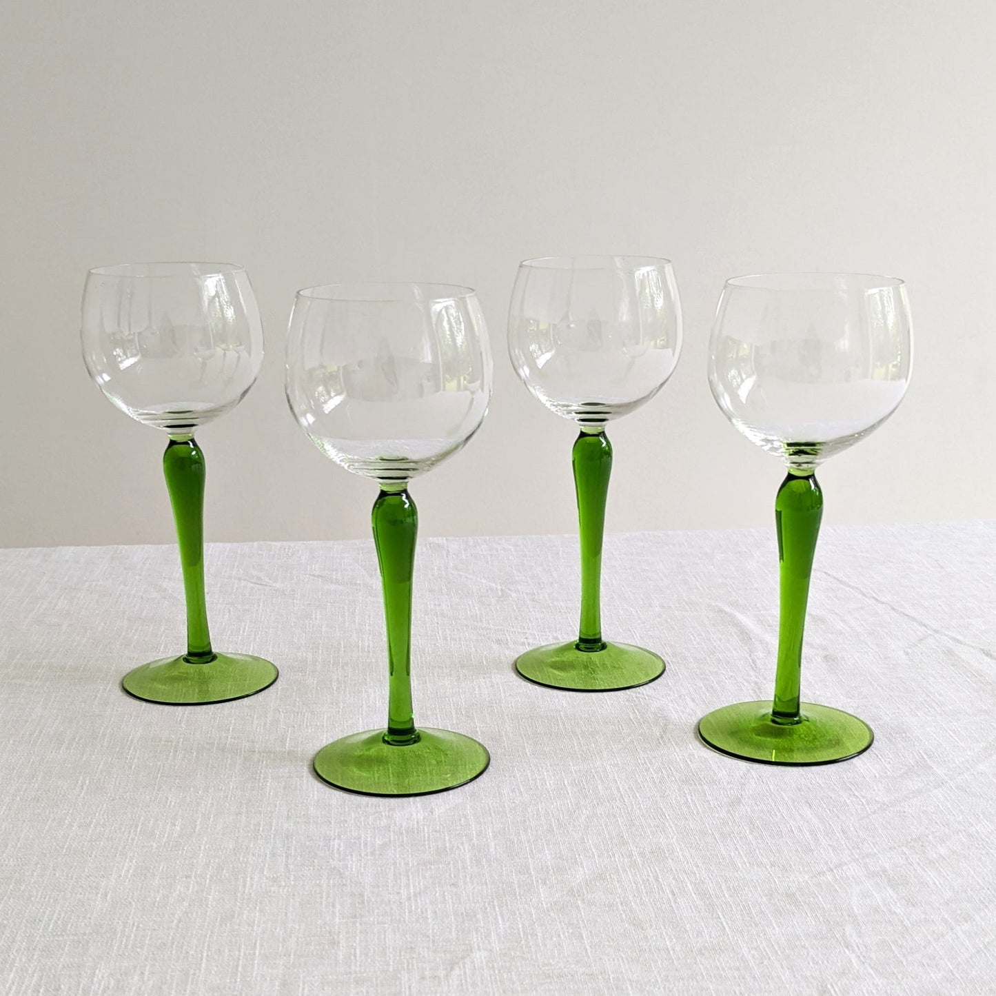 Green Stem Wine Glasses