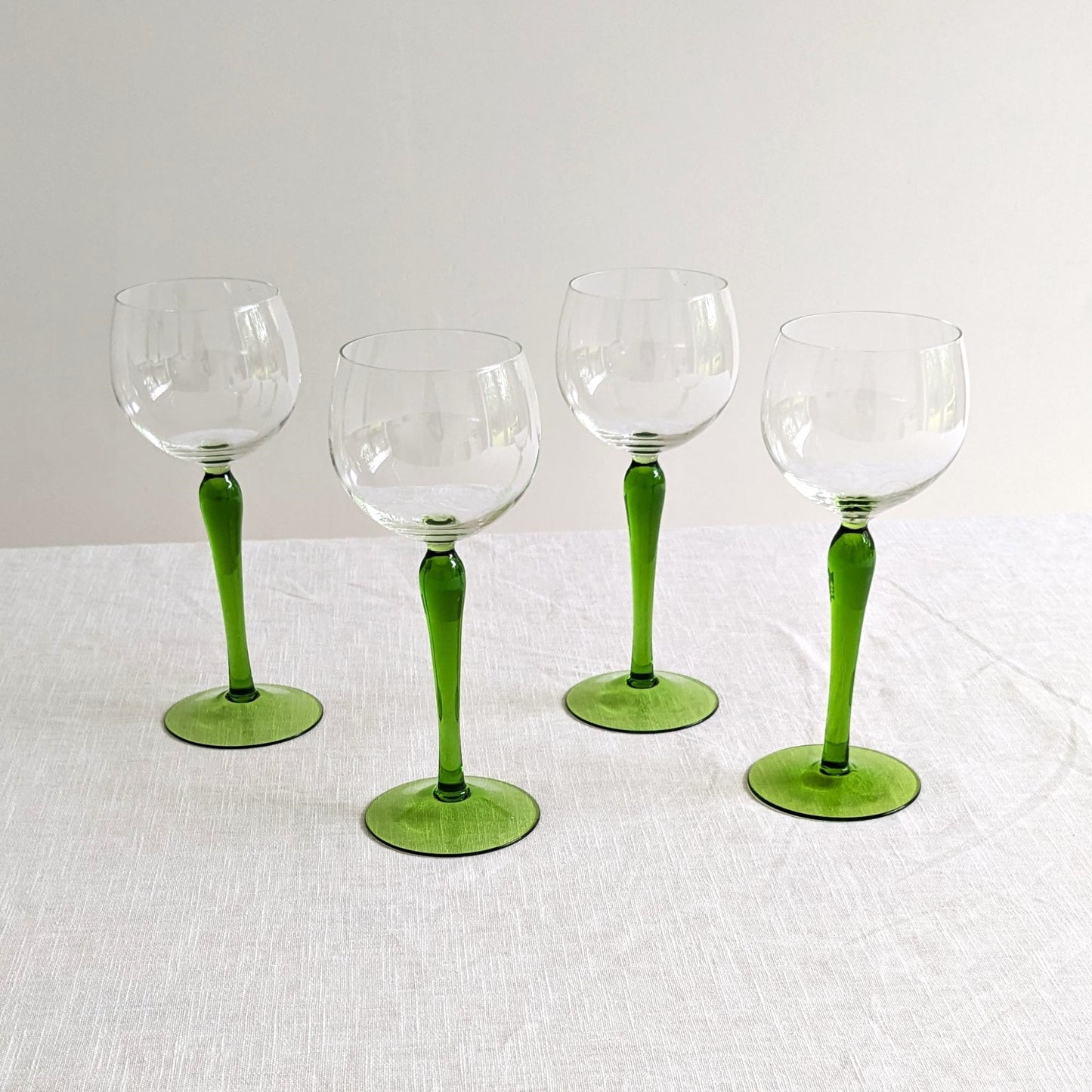 Green Stem Wine Glasses