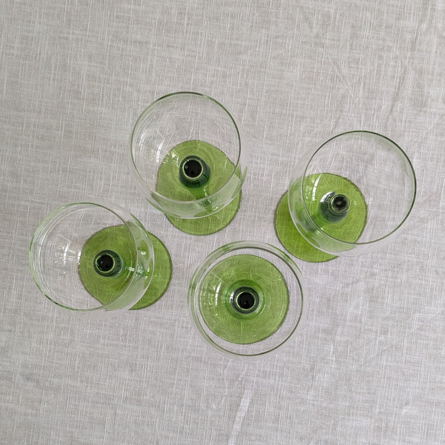 Green Stem Wine Glasses