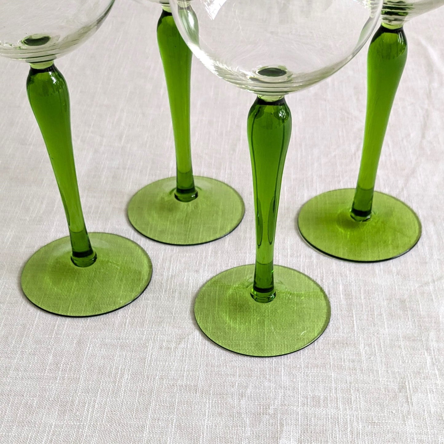 Green Stem Wine Glasses