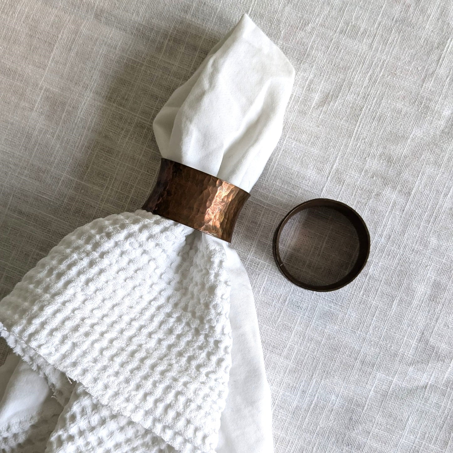 Hammered Copper Napkin Rings