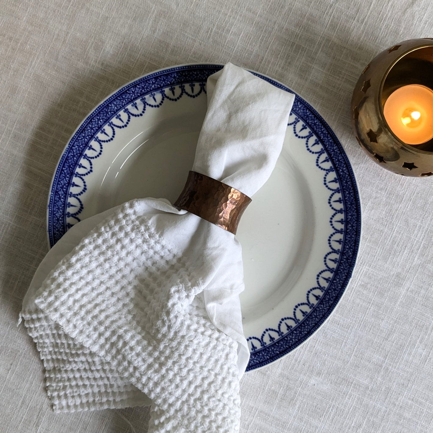 Hammered Copper Napkin Rings