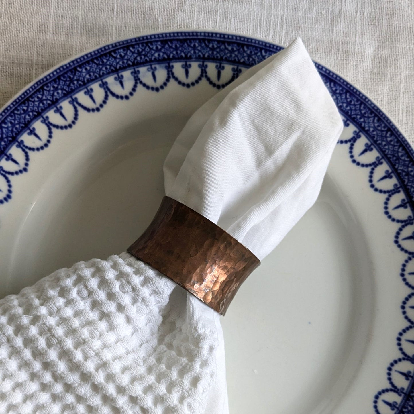 Hammered Copper Napkin Rings