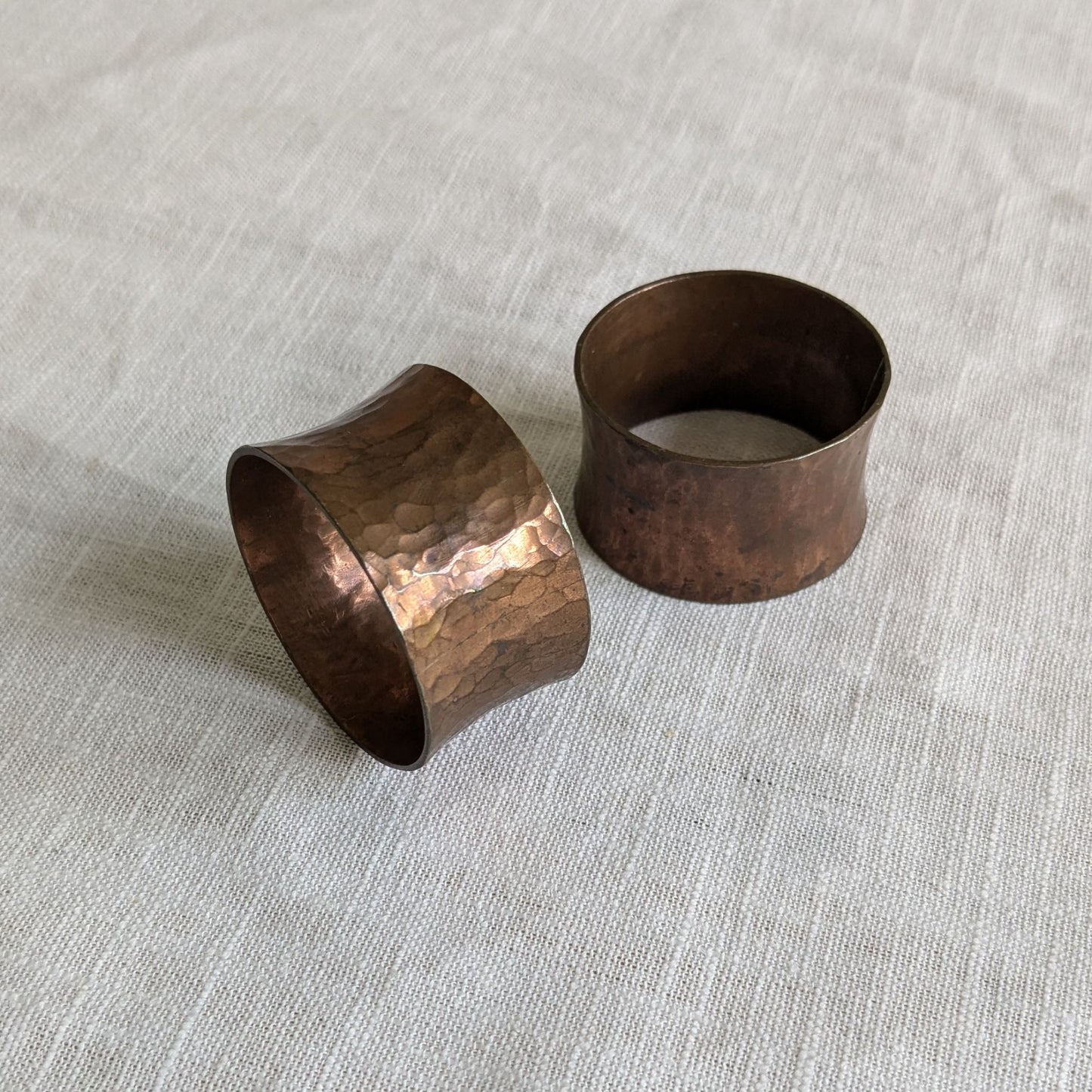 Hammered Copper Napkin Rings