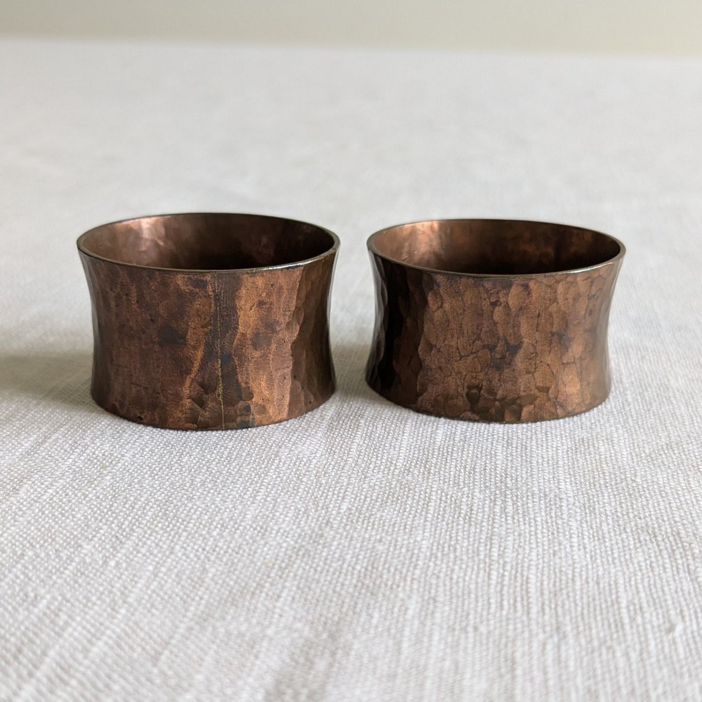 Hammered Copper Napkin Rings