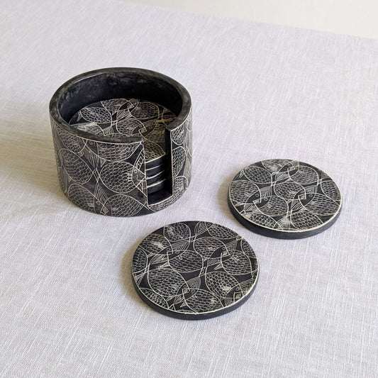 Fish Design Soapstone Coasters