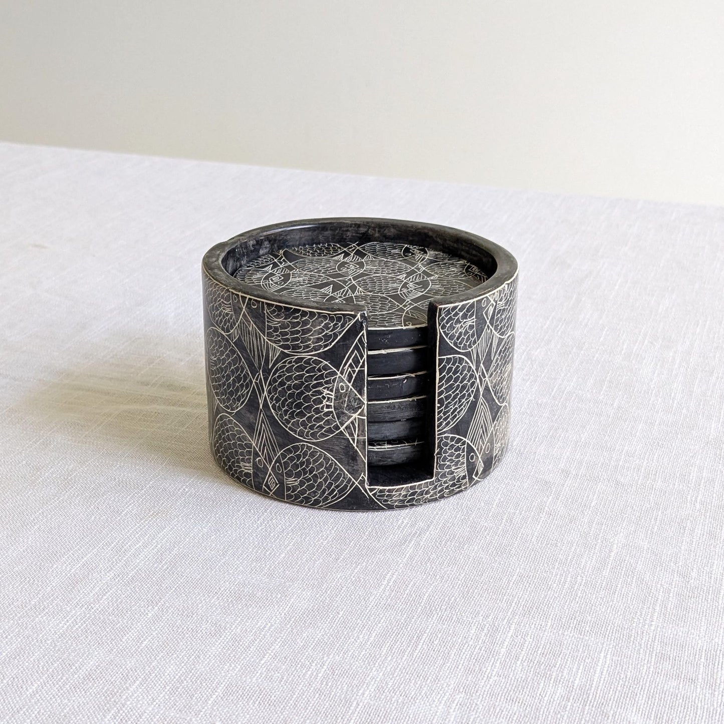 Fish Design Soapstone Coasters