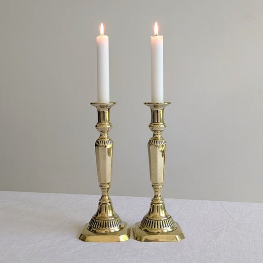 Late Victorian Brass Candlesticks