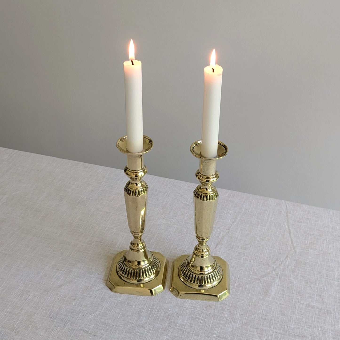 Late Victorian Brass Candlesticks